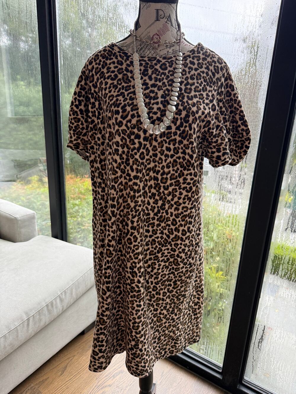 Velvet by Graham & Spencer Anthropologie Sweatshirt Soft Leopard 
Print Dress